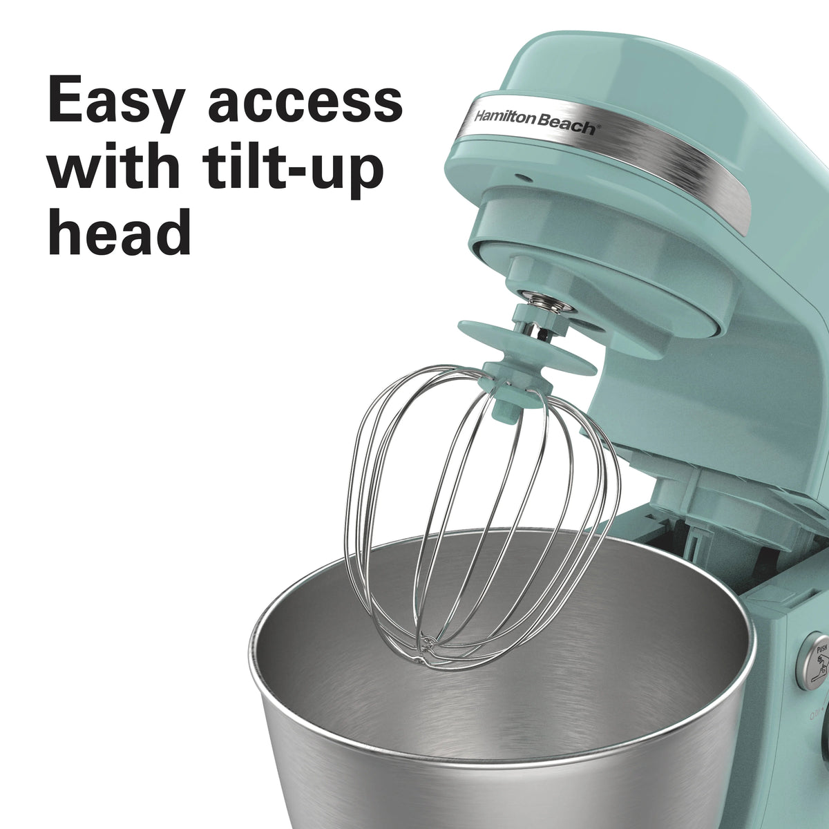 Hamilton Beach 4 Quart Stand Mixer for Kitchen, 7 Speeds, Tilt-Head, Dough Hook, Whisk & Flat Beater, White