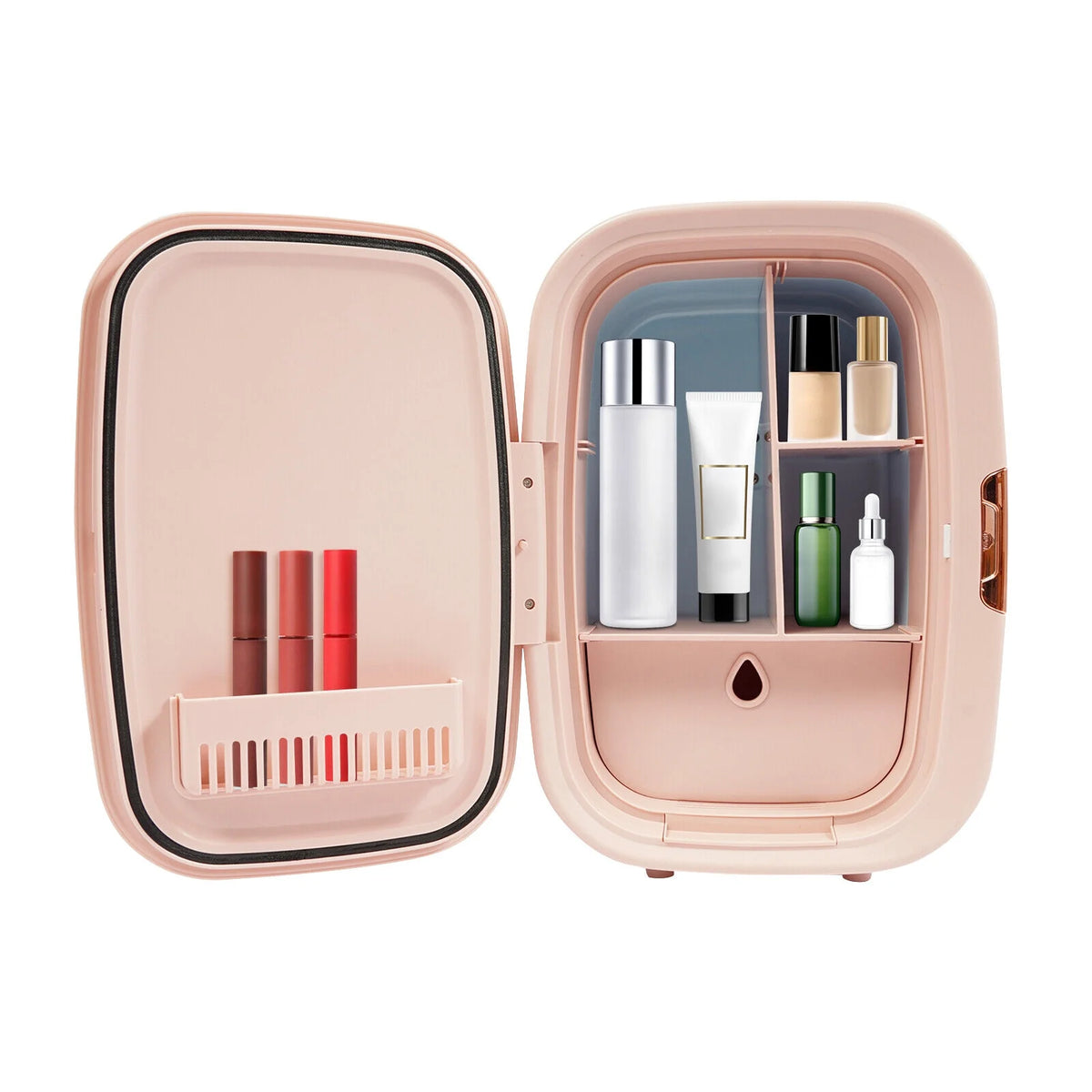 Mini Fridge, 12.68Qt Skincare Fridge, Portable Cooler and Warmer, Compact Refrigerator for Comestic Storage, Makeup, Lipstick, SkinCare, Bedroom, Office, Dorm (Pink)