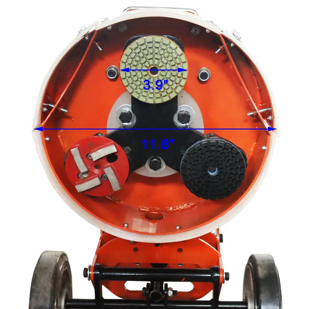 TECHTONGDA Floor Grinding and Trimming Machine Concrete Floor Grinder Polisher Machine Heavy Duty Hand-Push Concrete Grinding Machine 220V