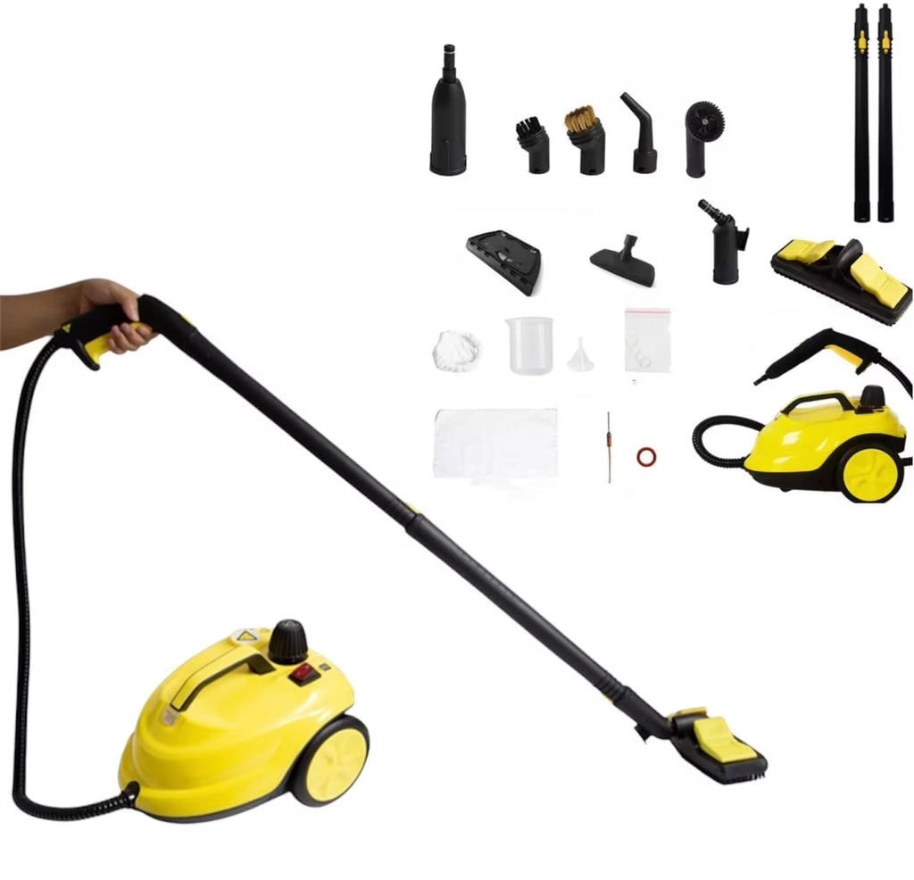 Steam Cleaner, 2-Quart Canister Steamer with 18 Accessories for Floor, Grout, Upholstery, Car Detailing, Kitchen Degreasing & High-Temp Sanitizing