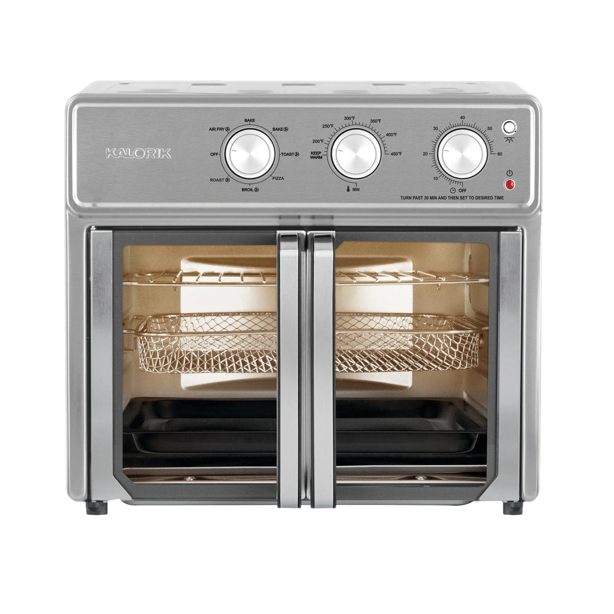 Kalorik MAXX 26 Quart Air Fryer Oven, Stainless Steel, A large chicken, 26-Quart Capacity