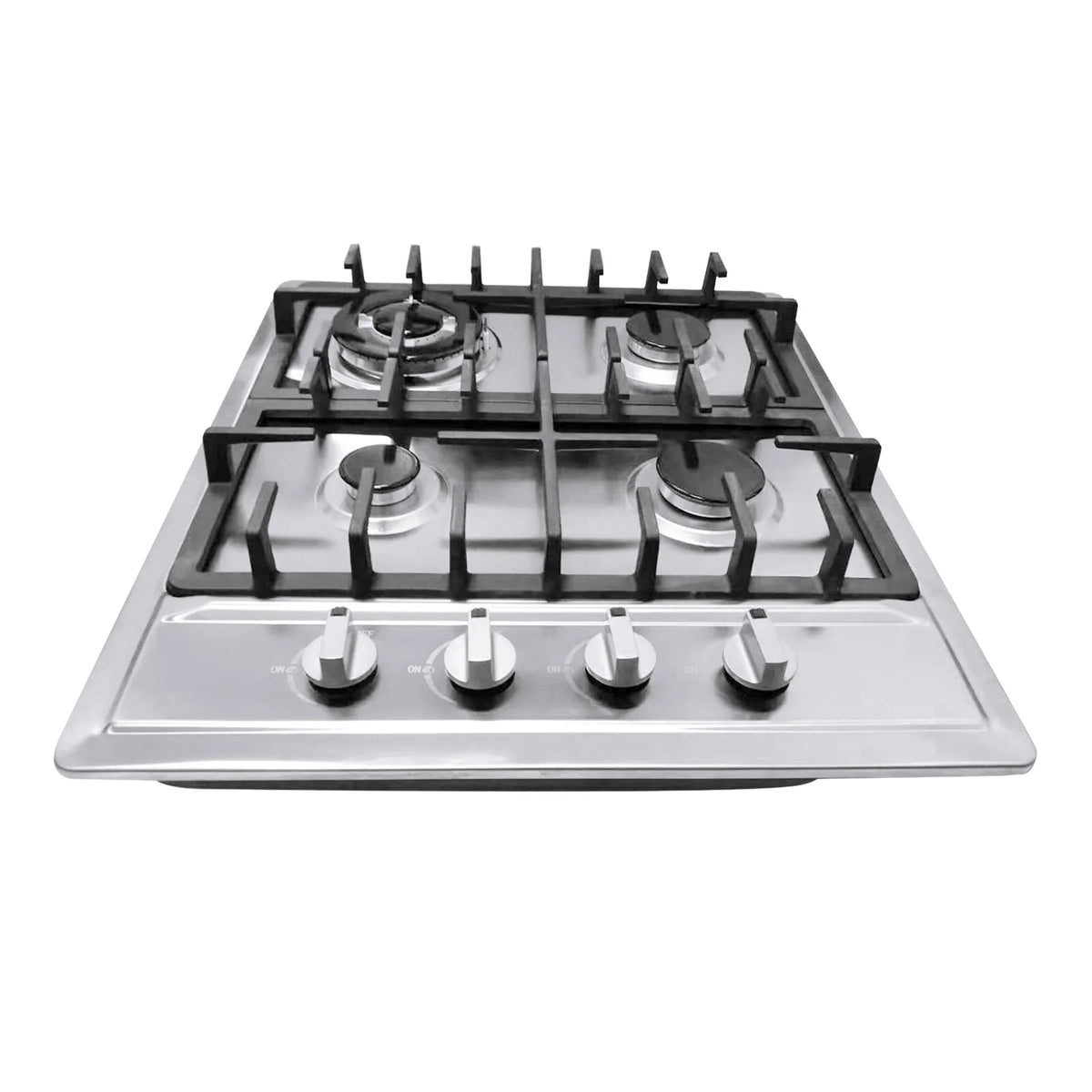 Stainless Steel 4-Burner Gas Stove, 3.0KW+1.75KW+1.0KW, Built-In Cooktop with Rotary Switch for Homes, Restaurants
