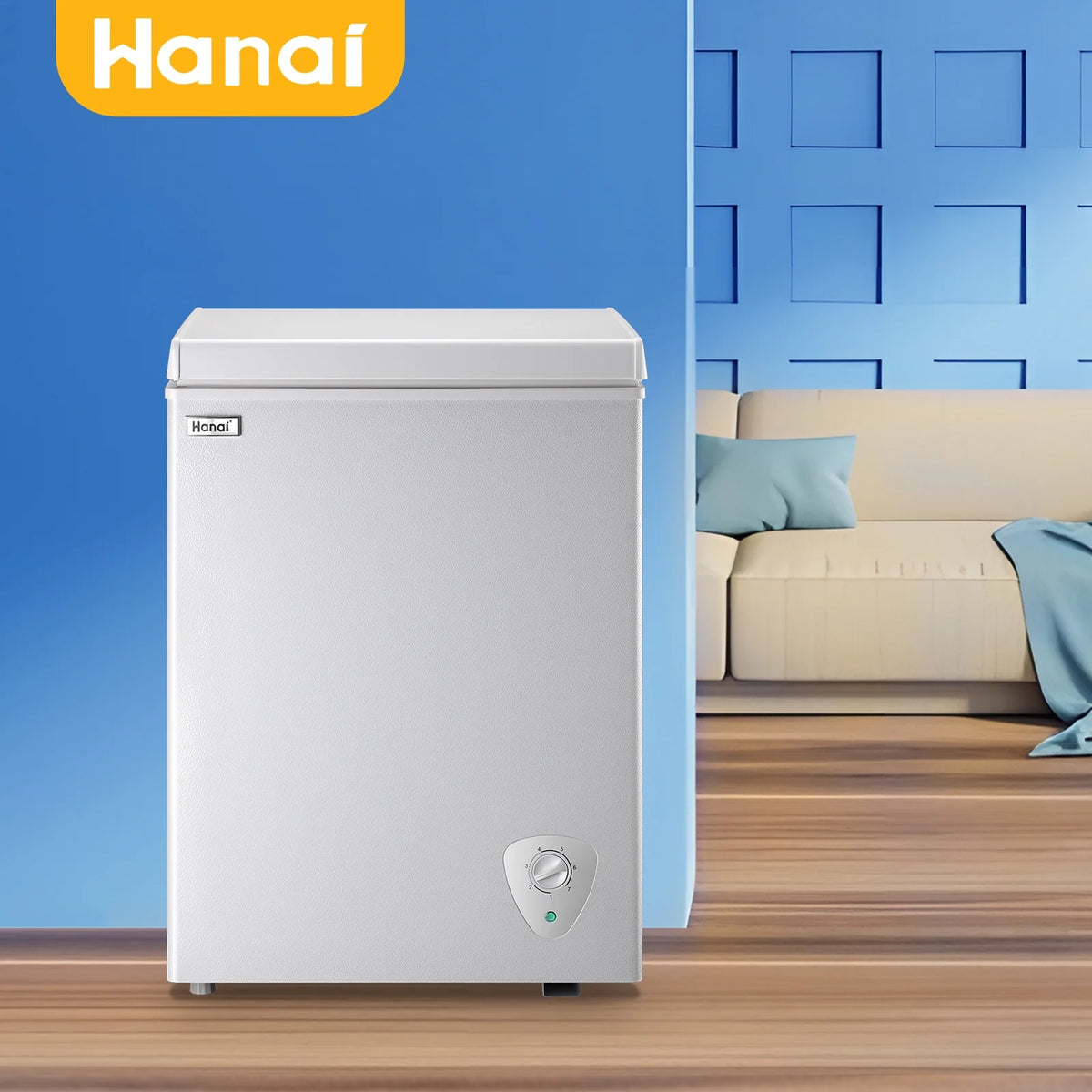 WANAI 5.0 Cu.ft Compact Freezer, Fast Cooling, Top Door Design, Energy-Efficient Deep Freezer White
