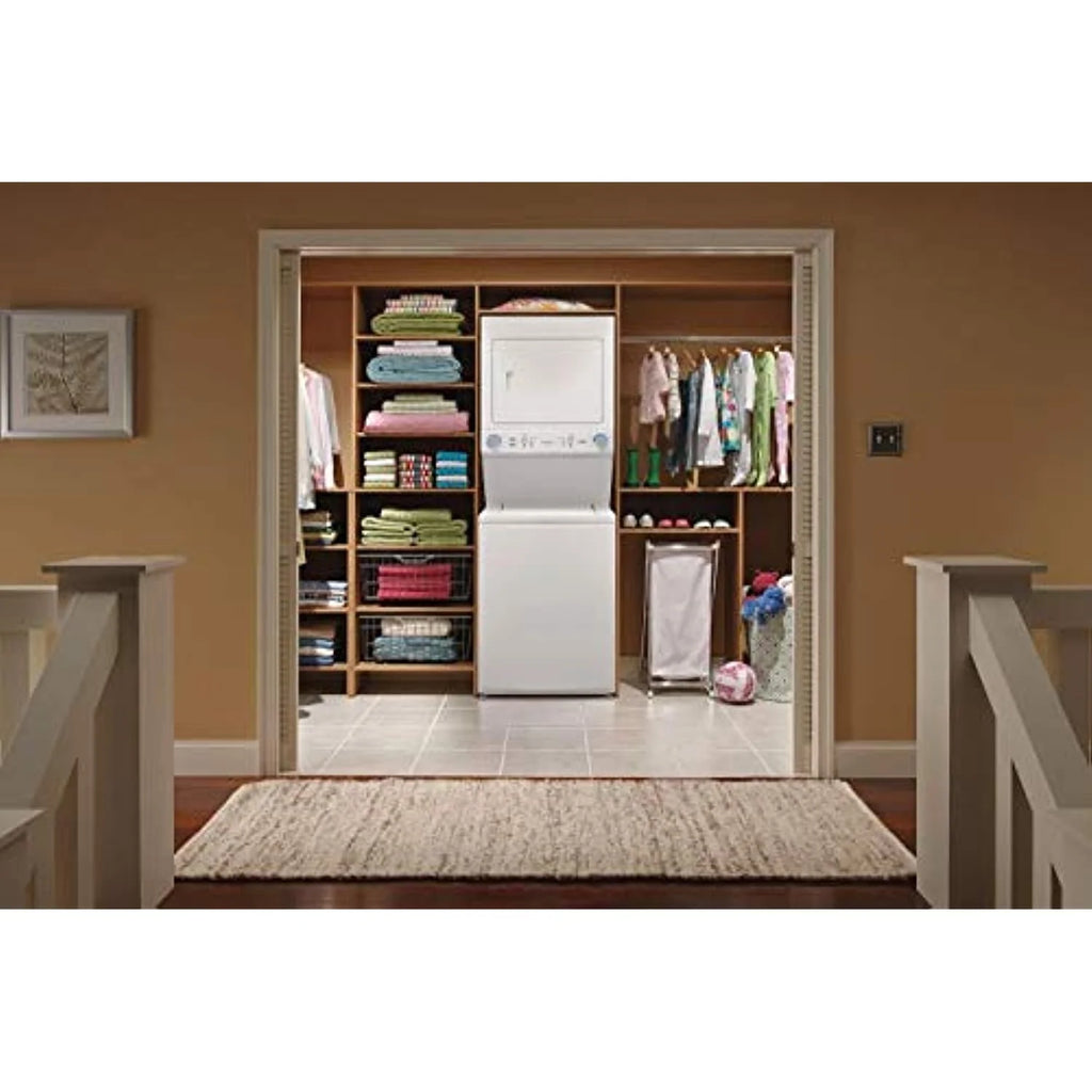 Frigidaire FLCG7522AW 27" Gas Laundry Center with 3.9 cu. ft. Washer Capacity, 5.6 cu. ft. Dry Capacity, 10 Wash Cycles, 10 Dry Cycles, in White