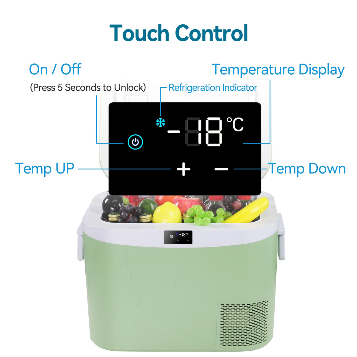 Portable Fridge 19 QT(18 Liter) 12 Volt Fridge Car Freezer Compressor Cooler 12/24V DC 110��240V AC for Camping Truck RV Boat & Home Use -18��~+15��