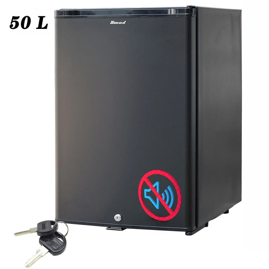 Smad 2.1 Cu ft Compact Refrigerator 110V/12V RV Truck Caravan Car Fridge Quiet Reversible Door Lock