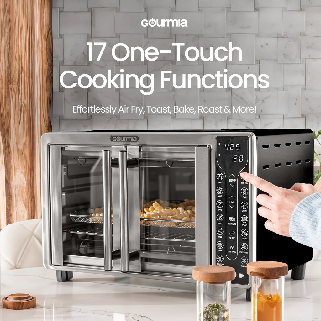 Gourmia Digital French Door Air Fryer Toaster Oven, Black