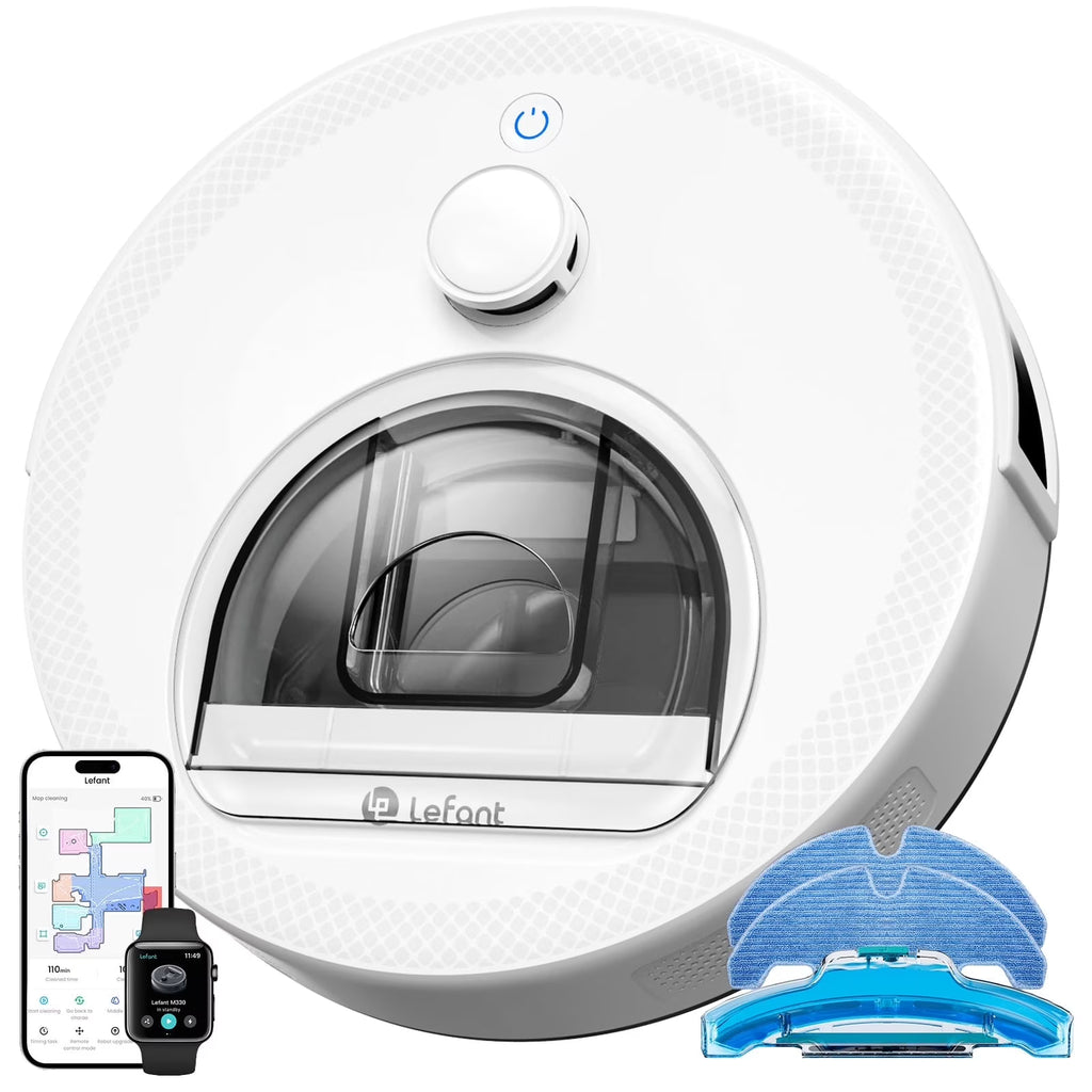 Lefant M330 LiDAR Navigation Robot Vacuum and Mop, 450ml Visible Dustbin, 190?�� PSD Obstacle Avoidance, Multi-Level Mapping, Robot Vacuum Cleaner for Hardwood Carpets Pet Hair