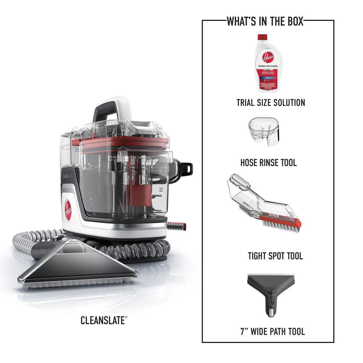 Hoover CleanSlate, Portable Spot Cleaner, for Carpet, Upholstery & Stairs, Pet Stain Removal, Lightweight, FH14010