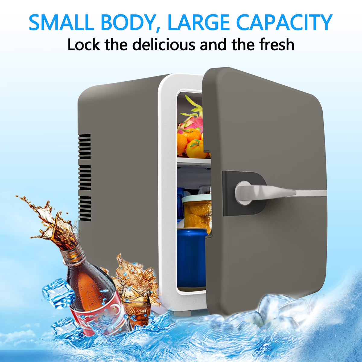 Mini Fridge, Portable Small Refrigerator 6L Cooler Compact Fridge for SkinCare, Food and Drinks, Small Fridge for Bedroom, Dorm, Car, Office Desk