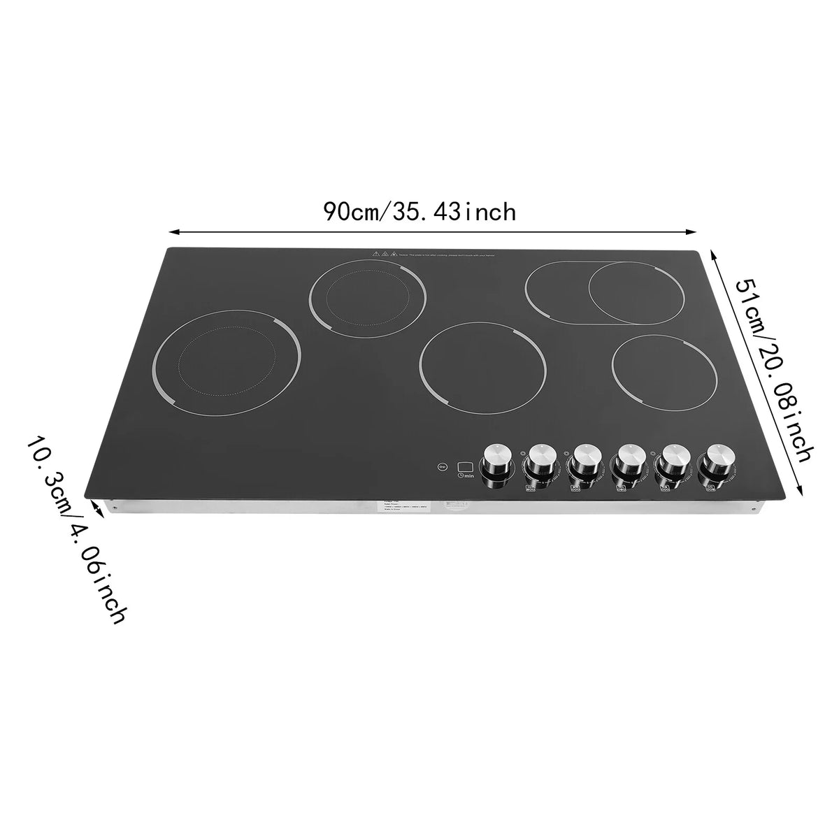 110V Modern Black Electric Cooktop Electric Stovetop 5 Burners Electric Cooktop for Homes, Restaurants