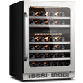 Whynter 24 inch Wine Cooler Refrigerator, 46 Bottle Wine Fridge, Freestanding & Built-in with Reversible Glass Door