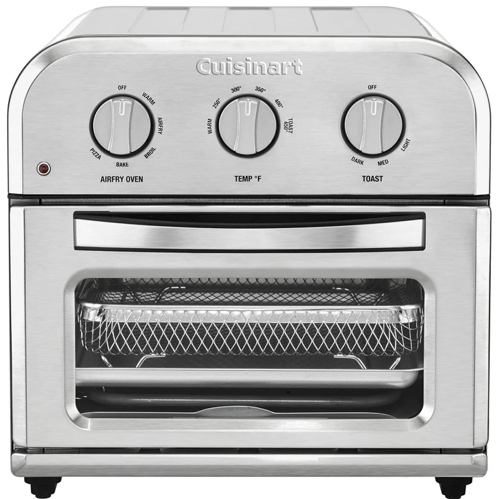 Cuisinart TOA-26 Compact AirFryer/Convection Toaster Oven Stainless Steel Bundle with 2 YR CPS Enhanced Protection Pack
