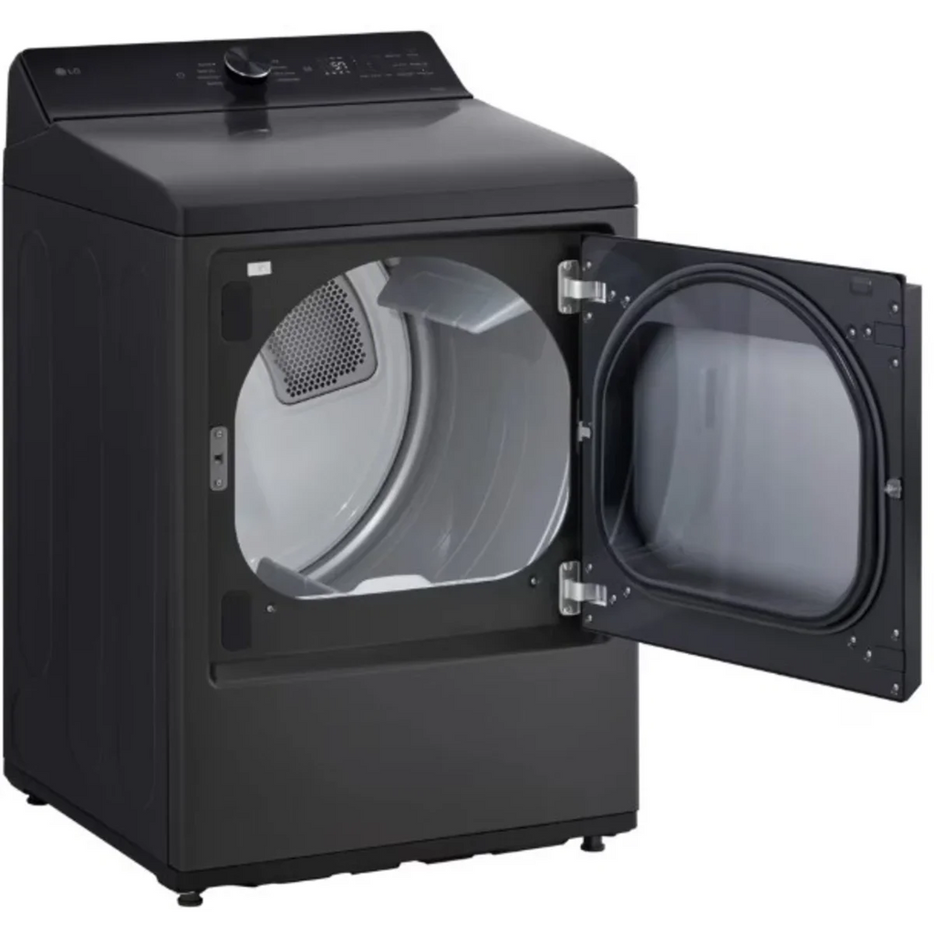 LG 27 Inch Rear Control Gas Dryer with 7.3 cu ft. Ultra Capacity, AI Sensor Dry, Quiet Operation in Black DLG8201L