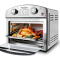 Plum Chef 13QT Air Fryer, 4-Slice Air Fryer Toaster Oven, Space Saving, Visible Window, Oil Free, 1500W, Stainless Steel, Silver