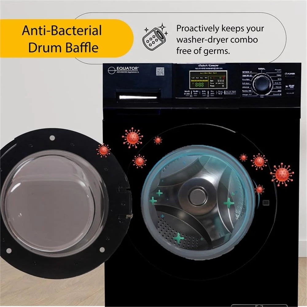 Pemberly Row Pet Compact 110V Vented/Ventless 15 lbs Combo Washer Dryer in Black