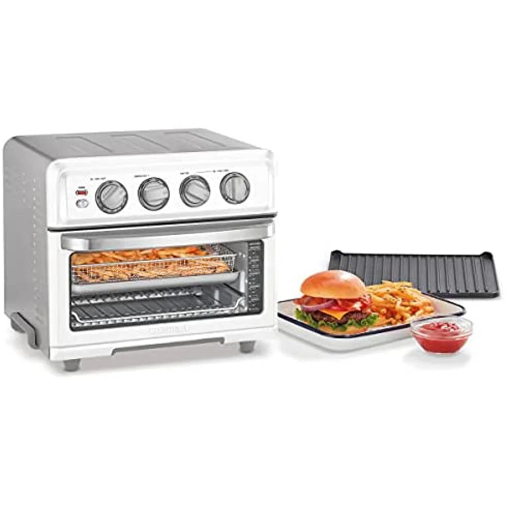 Cuisinart TOA-70W AirFryer Toaster Oven with Grill White Bundle with Deco Chef Pair of Red Heat Resistant Oven Mitt