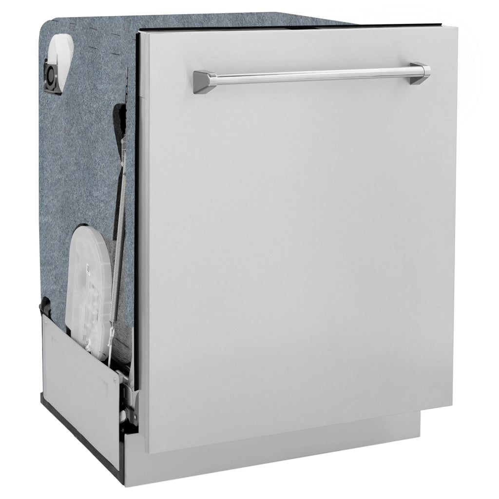 ZLINE 24 In. Monument Series 3rd Rack Top Touch Control Dishwasher in Black Matte, 45dBa, DWMT-BLM-24