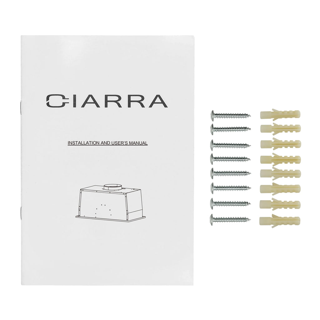 CIARRA Insert Range Hood 20 inch 450 CFM with Push Button Control Stainless Steel CAS913E52