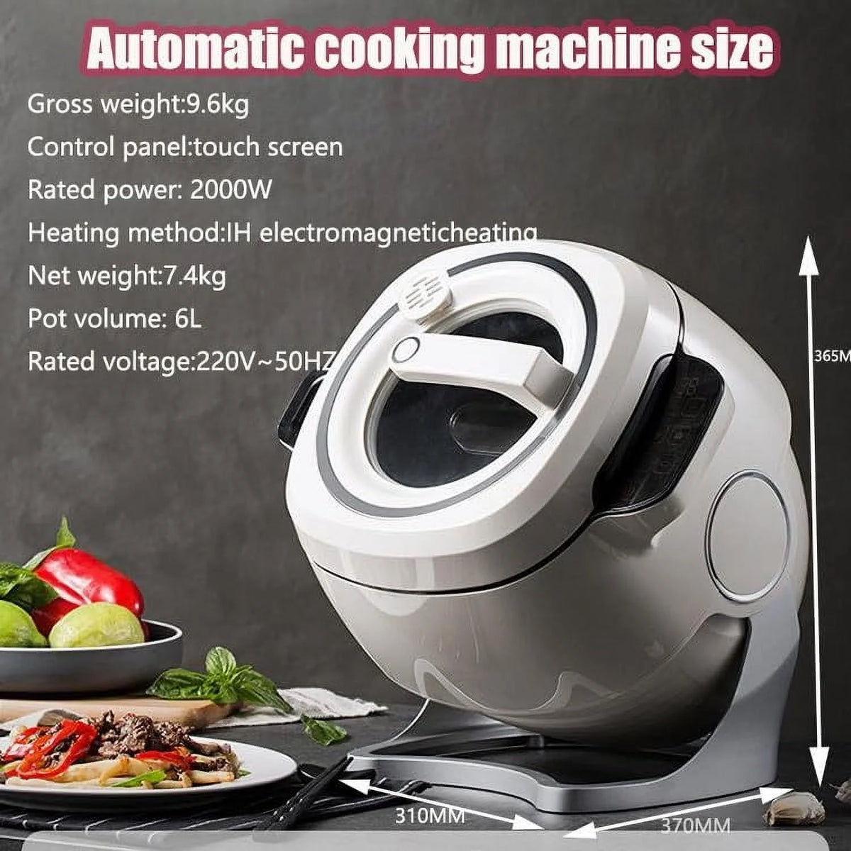 Automatic Cooking Machine Intelligent Rotating Cooking Pot Smart Automatic Stir Fry Machine Drum Type Food Processor Rice Cooker Kitchen's Seret Weapon For Stir Frying Stewing Cooking