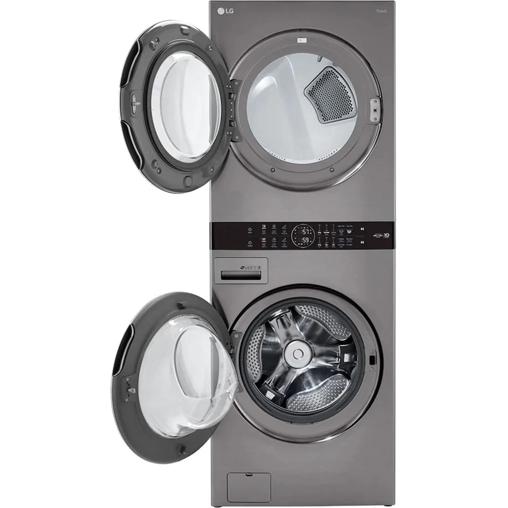LG WKE100HVA 4.5/7.4 Cu. Ft. Smart Front Load WashTower - Graphite Steel