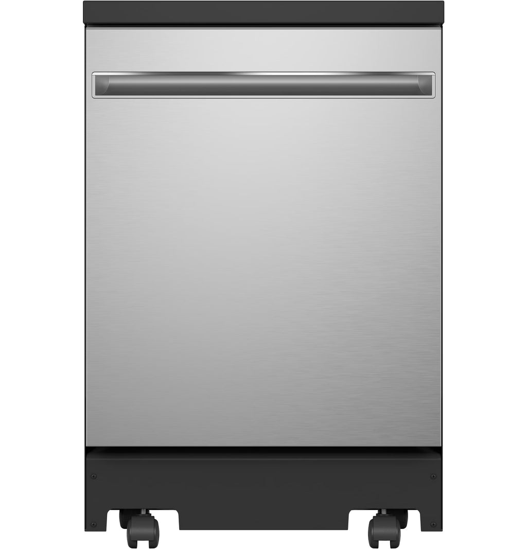 Ge Gpt225ssl 24" Wide 12 Place Setting Portable Top Control Dishwasher - Stainless Steel