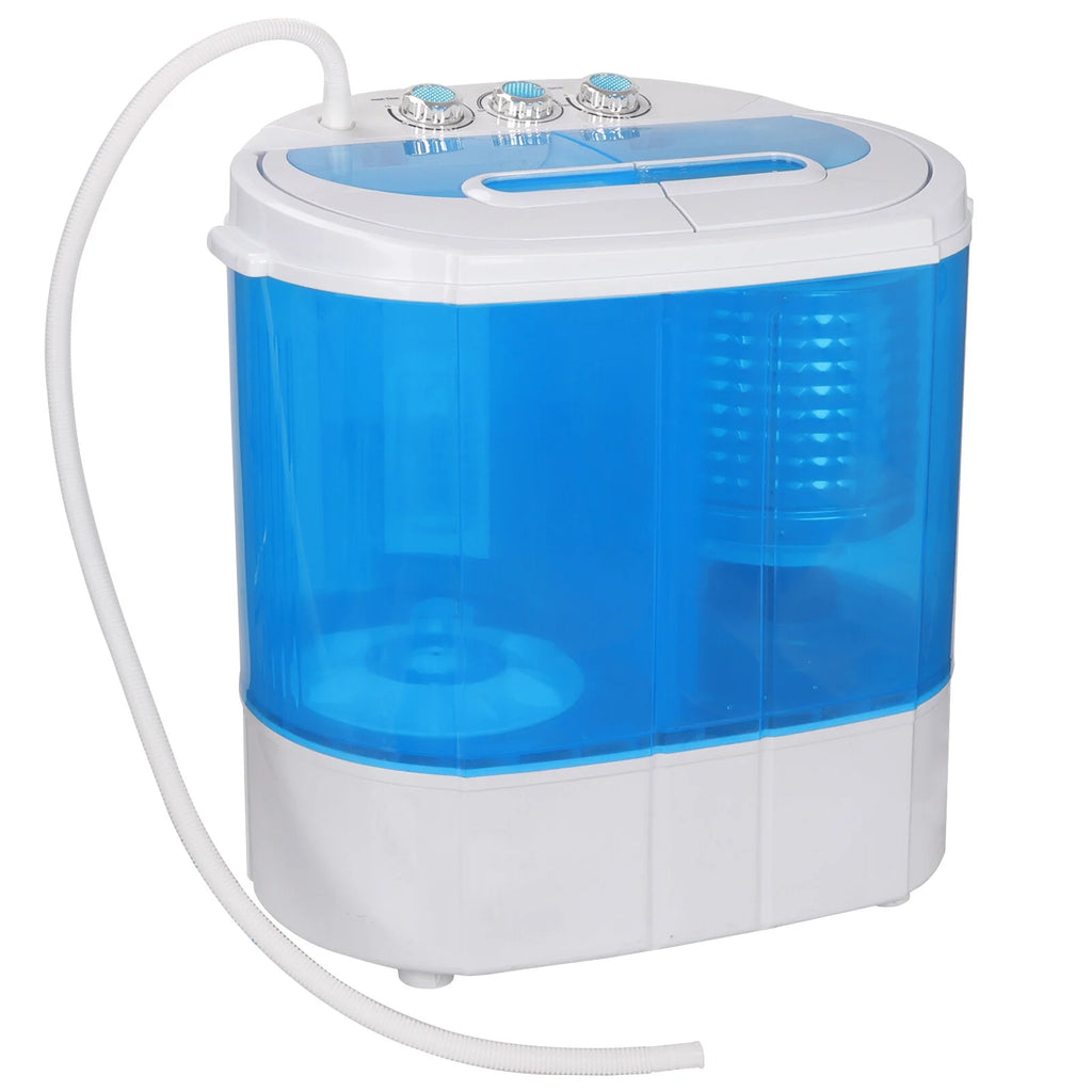 SuperDeal Compact Lightweight Twin Tub Washing Machine Top Load 6lbs Washer 4lbs Dryer