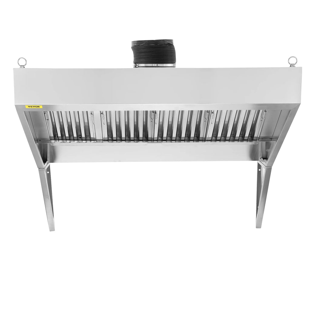 BENTISM Commercial Exhaust Hood 8ft Food Truck Hood Exhaust 201 Stainless Steel