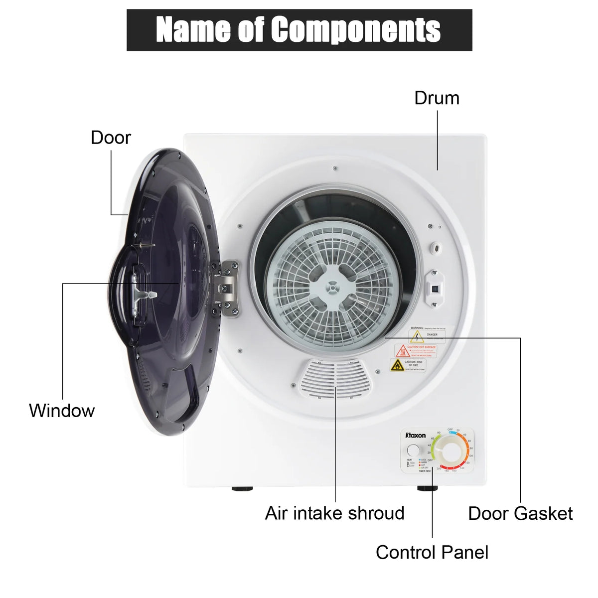 Ktaxon 1.6 cu. ft. Compact Electric Dryer, White
