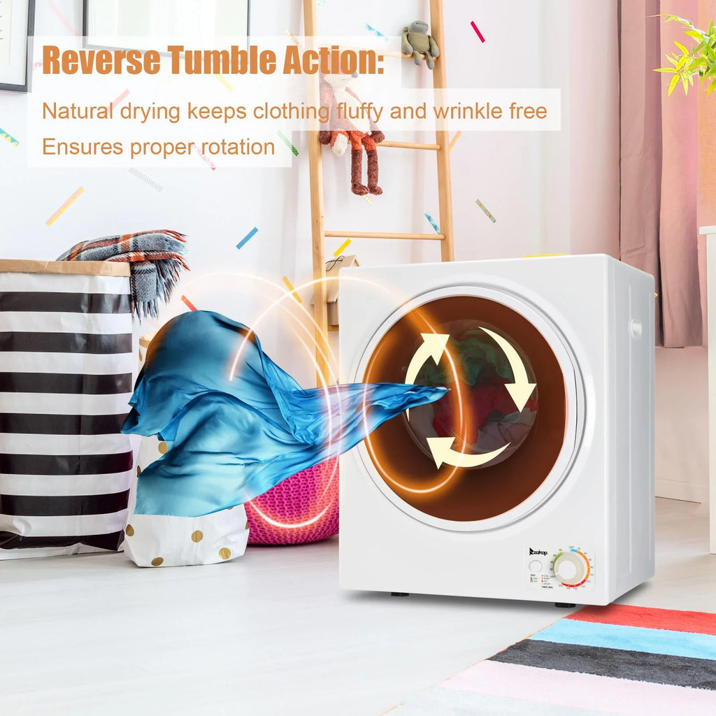 UbesGoo 1.6 cu. ft.Compact Portable Electric Laundry Dryer,White