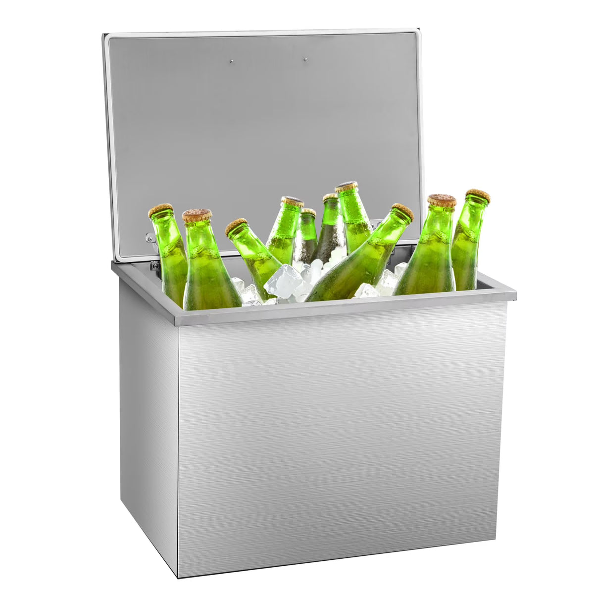 Towallmark Deep Chest Freezer,Mini Upright Small Freezerfor Outdoor Kitchen Patio Ice Bar,Silver