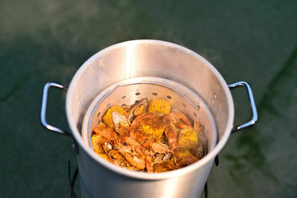 Barton 64 Qt. Aluminum Turkey Deep Fryer Pot With Injector Thermometer Kit and 100,000 BTU Outdoor Propane Stove Burner Stand for 28Lb Turkey, Outdoor Cooking Seafood Boiler Roaster Crawfish Boiling