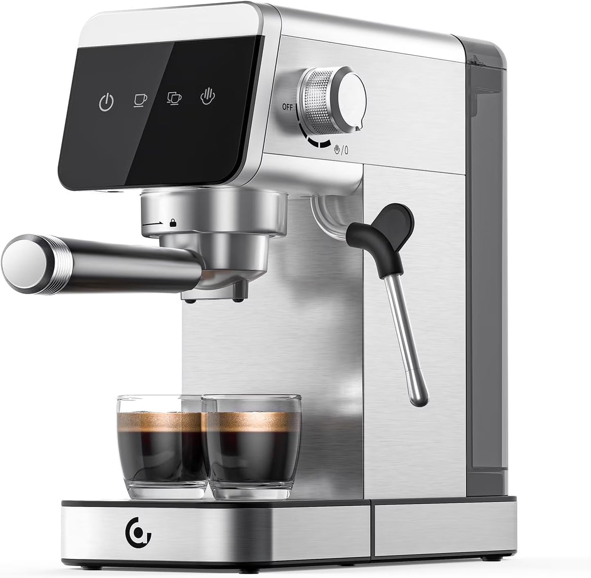 Sunmaki Espresso Machine 20 Bar Stainless Steel Coffee Machines with LED Touch Screen Powerful Steam Wand, Removable Water Tank, for Cappuccino, Latte