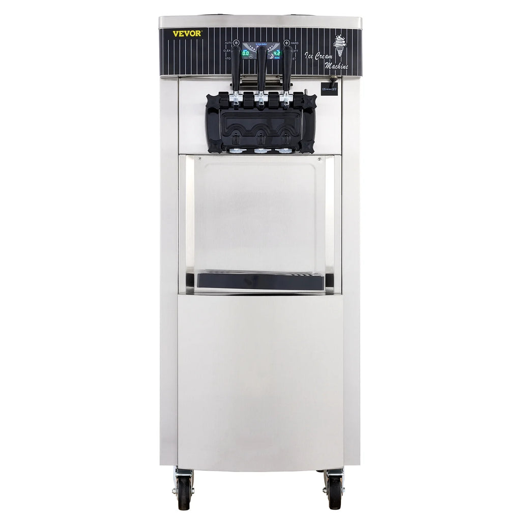 VEVOR 2200W Commercial Soft Ice Cream Machine 3 Flavors 5.3 to 7.4Gallons per Hour Auto Clean LED Panel Perfect for Restaurants Snack Bar supermarkets 2200W