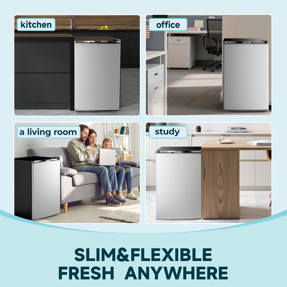 Simzlife 3.0 Cu.ft Upright Freezer,Single Door Compact Design,Reversible Stainless Steel Door,Suitable for Home,Dorm,Apartment and Office,Black