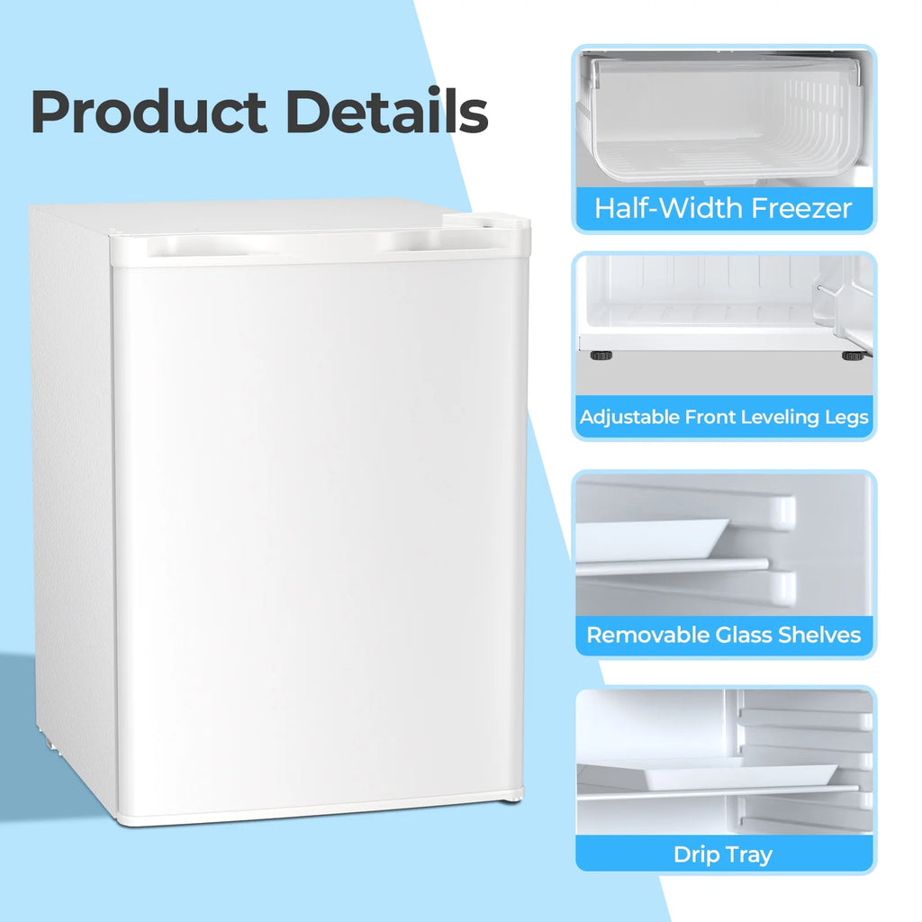 WAA Small Upright Freezer, 2.3 Cu.ft, Removable Shelves, Black
