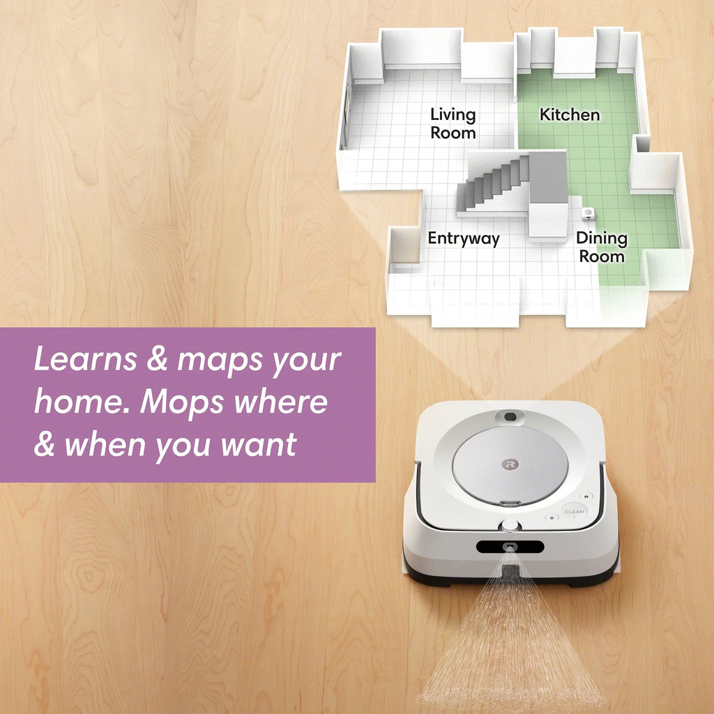 iRobot Braava Jet M6 (6110) Ultimate Robot Mop- Wi-Fi Connected, Precision Jet Spray, Smart Mapping, Works with Google Home, Ideal for Multiple Rooms, Recharges and Resumes