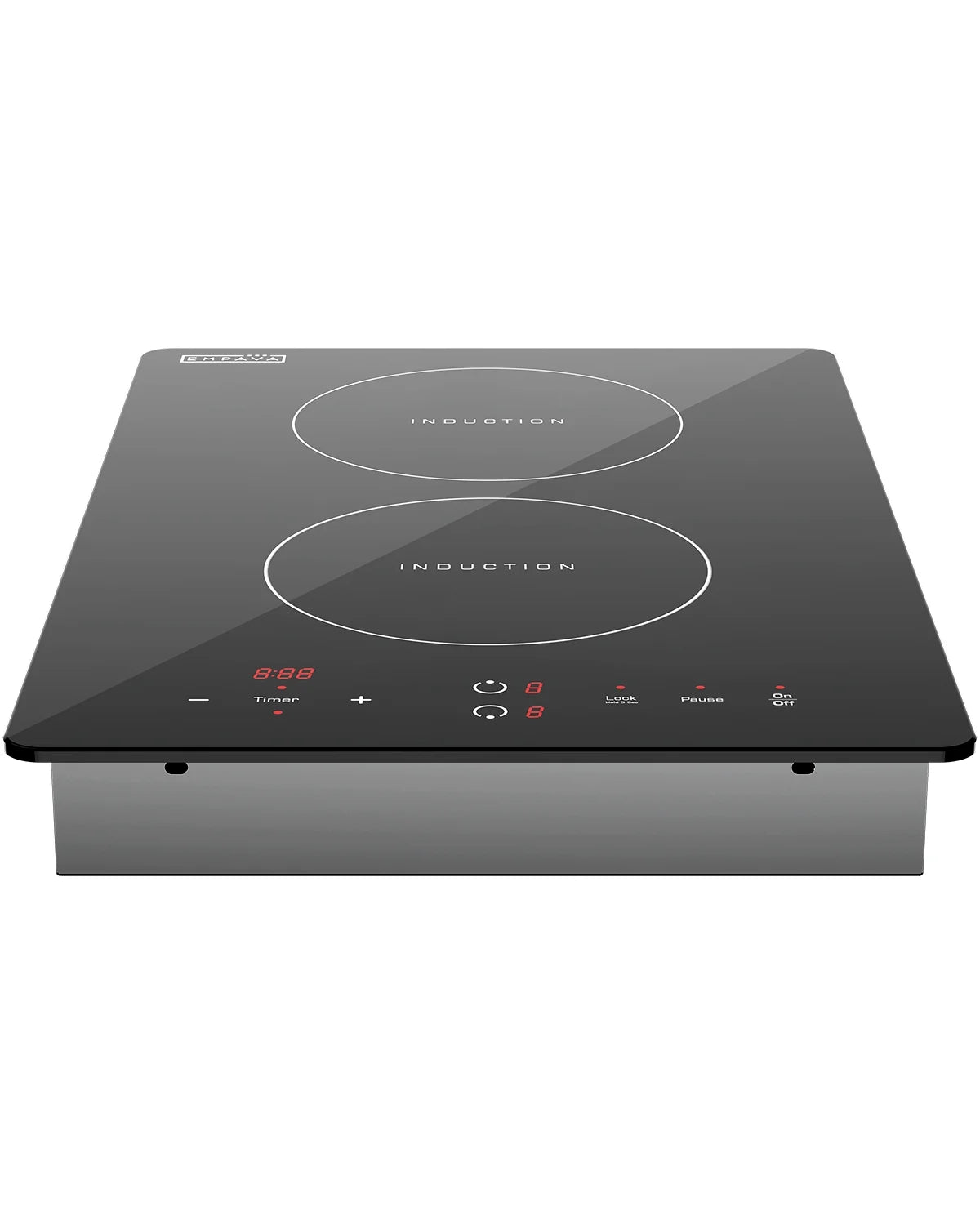 Empava Electric Stove Induction Cooktop Vertical with 2 Burners Vitro Ceramic Smooth Surface Glass