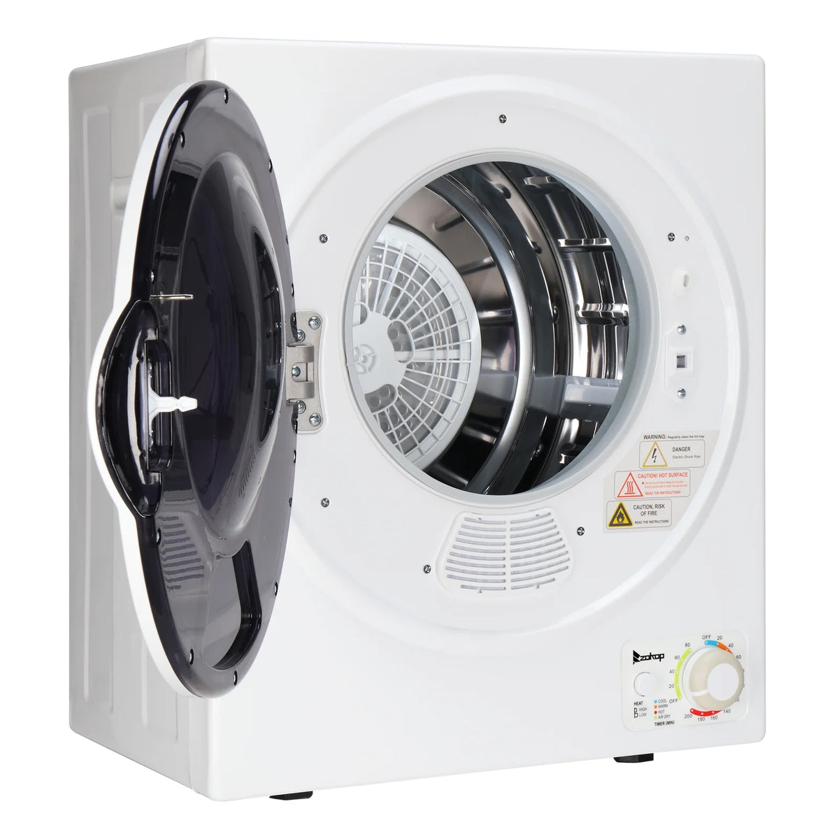GYM25-78 Compact Portable Household clothes Dryer 1.6cuft with Stainless Steel Drum Black and White 120V MECHANICAL Control ETL Certification