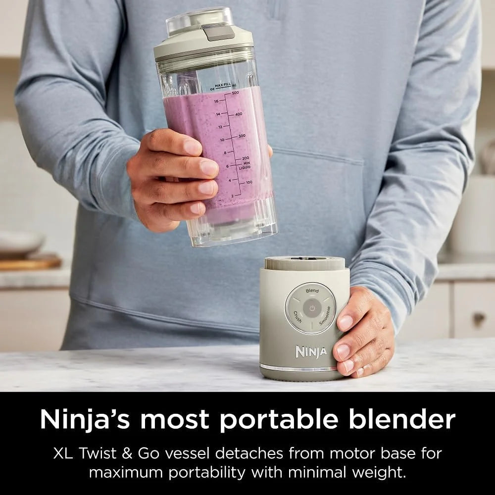 Restored Ninja BC251IV Blast Max Personal Cordless Blender, 3 Programs, 22 oz. Twist & Go Vessel, Cream (Refurbished)