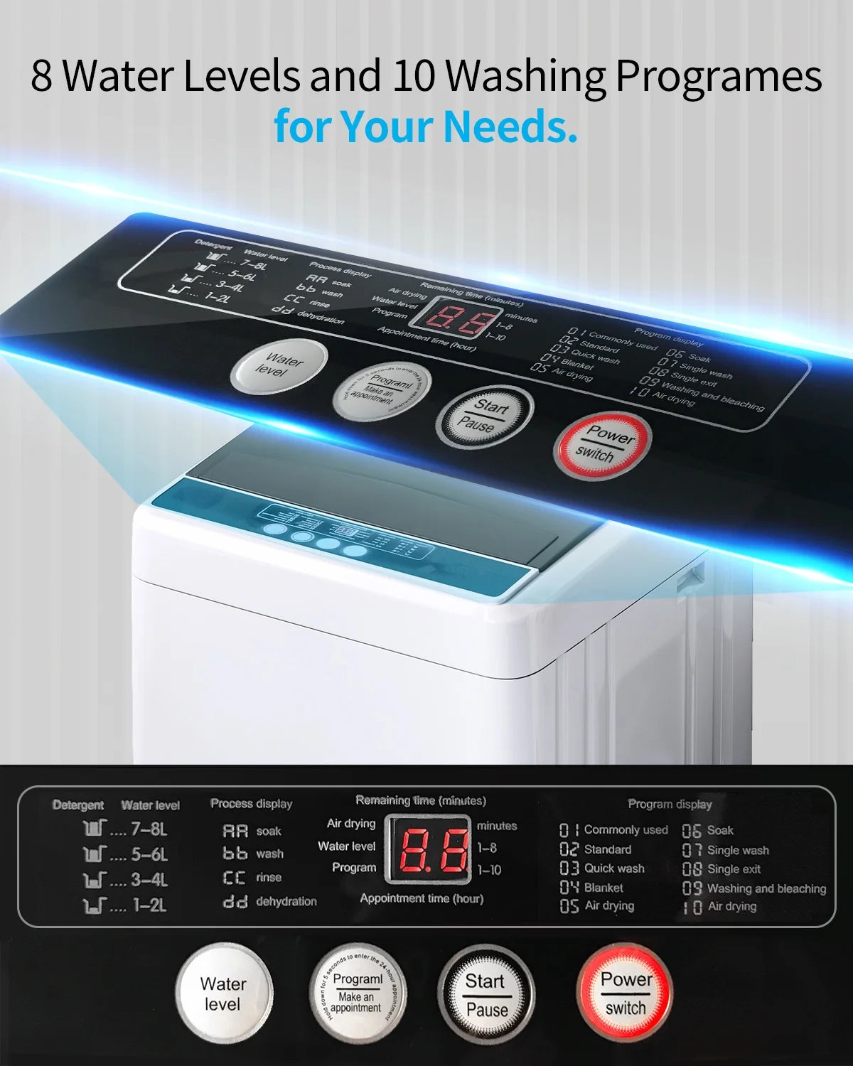 TABU Portable Washer and Dryer Set, 17.6LBS Compact Washing Machine & 13LBS Compact Dryer (Brown&White)