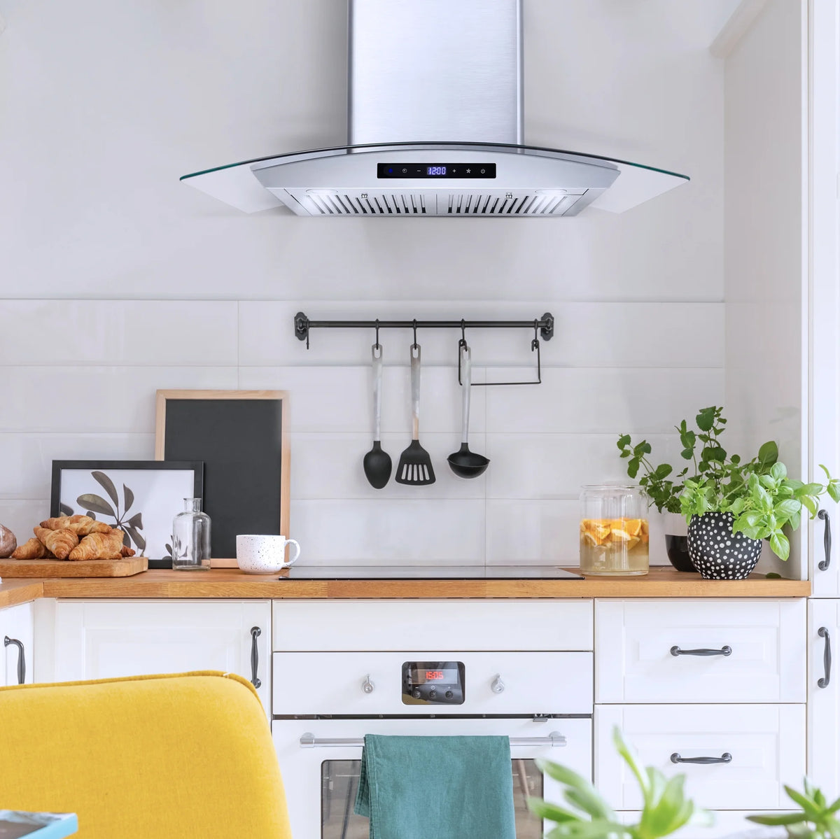 Cosmo 3 Piece Kitchen Appliance Package With 36" Electric Cooktop 36" Wall Mount Range Hood 24" Single Electric Wall Oven Kitchen Appliance Bundles