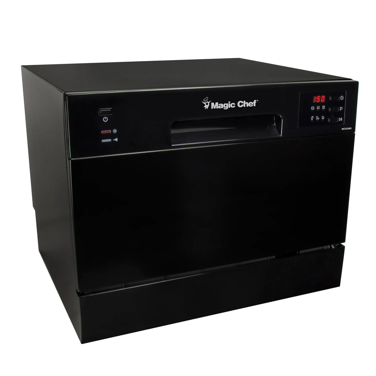 Magic Chef Energy Star 6-Place Setting Countertop Dishwasher (Model MCSCD6W5)  Fits under cabinetry as it sits 17.2" Tall