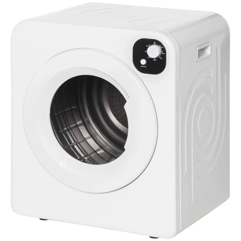 Resenkos Compact Laundry Dryer 1300W Portable Clothes Dryer with 3.2 cu.ft Stainless Steel Drum, Front Load Electric Dryer, White