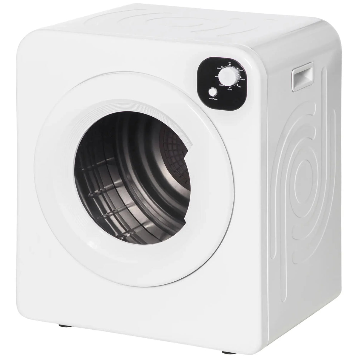 Resenkos Compact Laundry Dryer 1300W Portable Clothes Dryer with 3.2 cu.ft Stainless Steel Drum, Front Load Electric Dryer, White