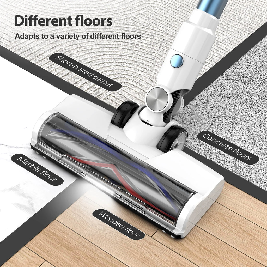 Lazyswan Cordless Vacuum, 250W 23KPa Stick Vacuums for Pet Hair/Carpet, 45 Min Runtime, LED Touch Screen, 1.2L Dust Cup, Lightweight