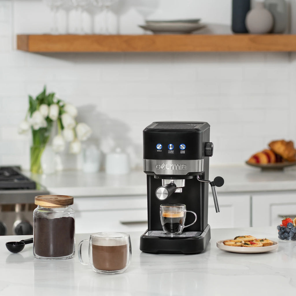 Gourmia 1.2L 15 Bar Espresso Maker with Powerful Frothing Wand Black