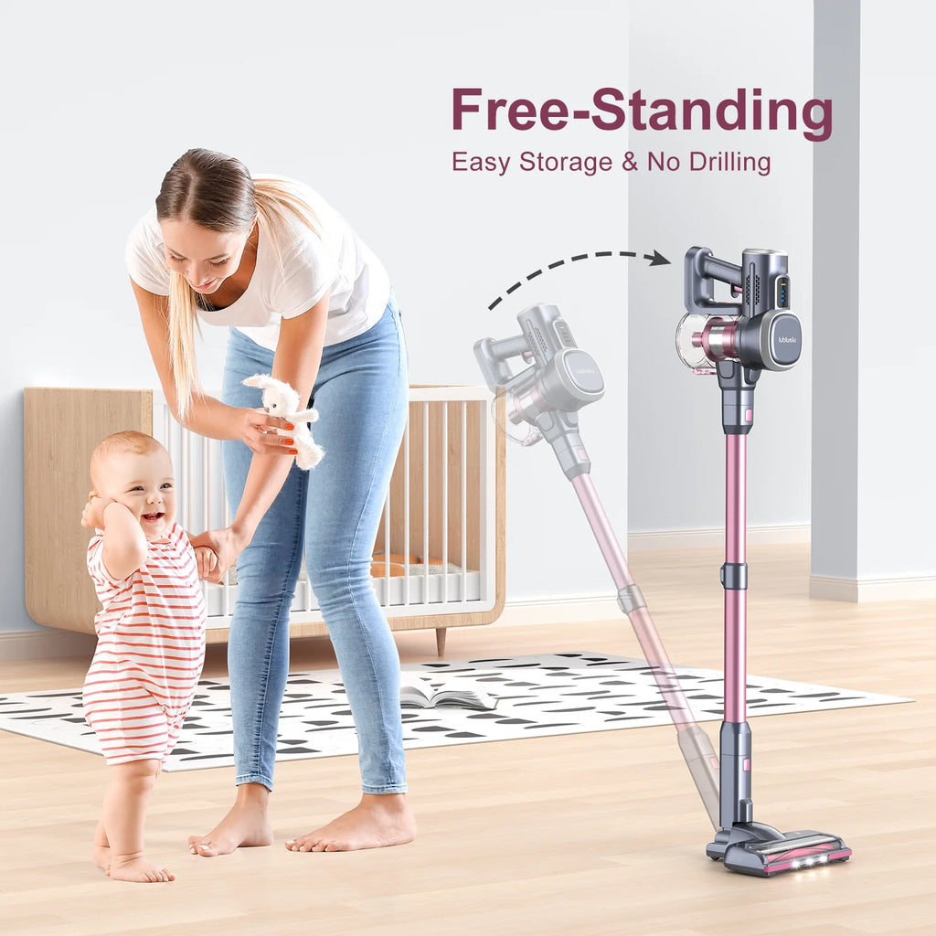 Lubluelu Free-Standing Vacuum Cleaner 25KPa,Powerful Lightweight Cordless 6 in 1 Stick Vacuum Cleaner for Carpet Floor Pet Hair Home