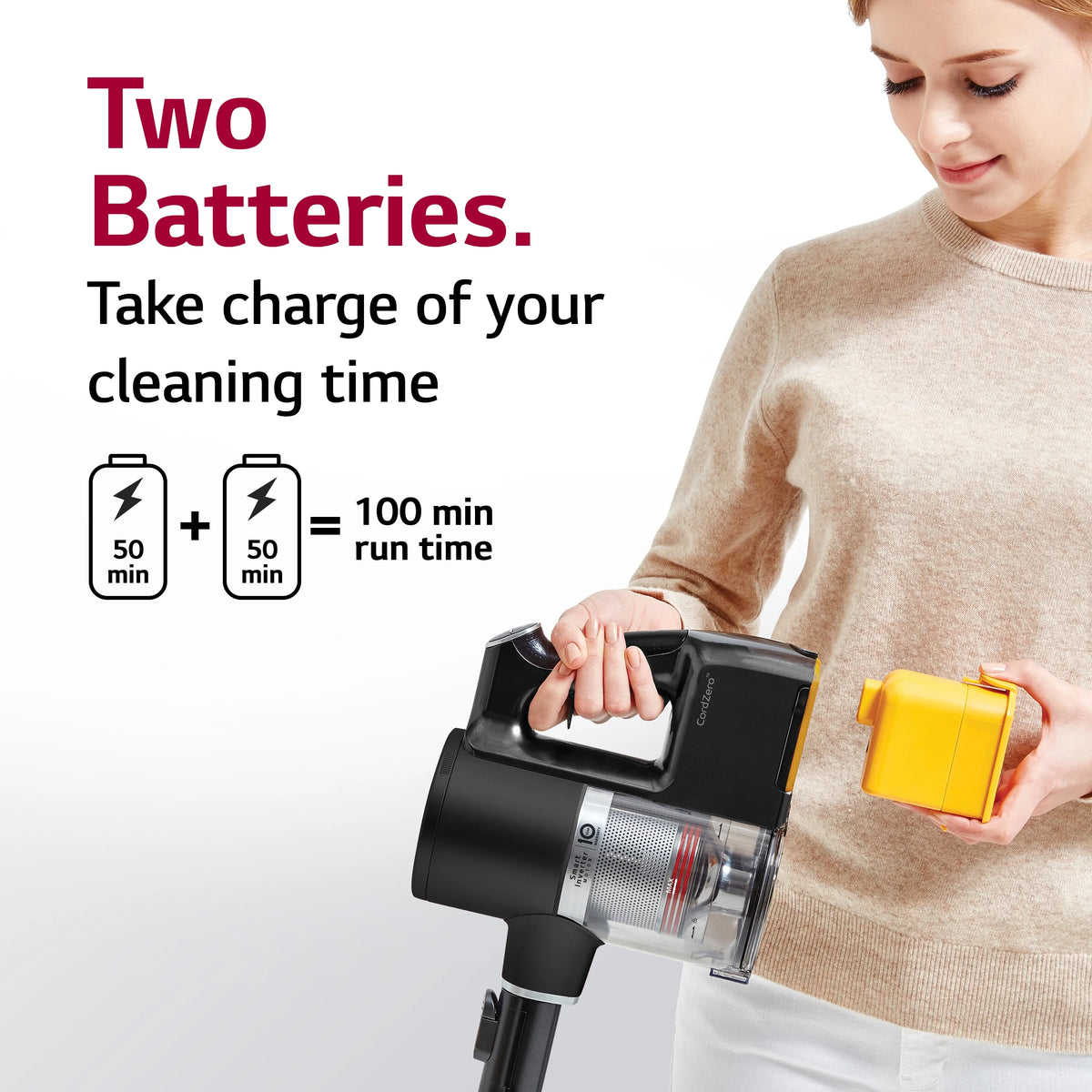 LG Cord Zero A9 Cordless Stick Vacuum Cleaner - A916BM (Refurbished / Restored), Lightweight, Powerful Suction, Pet Hair, Hard Floor, Carpet, HEPA Filter, Self-Cleaning Brushroll, LED Headlights