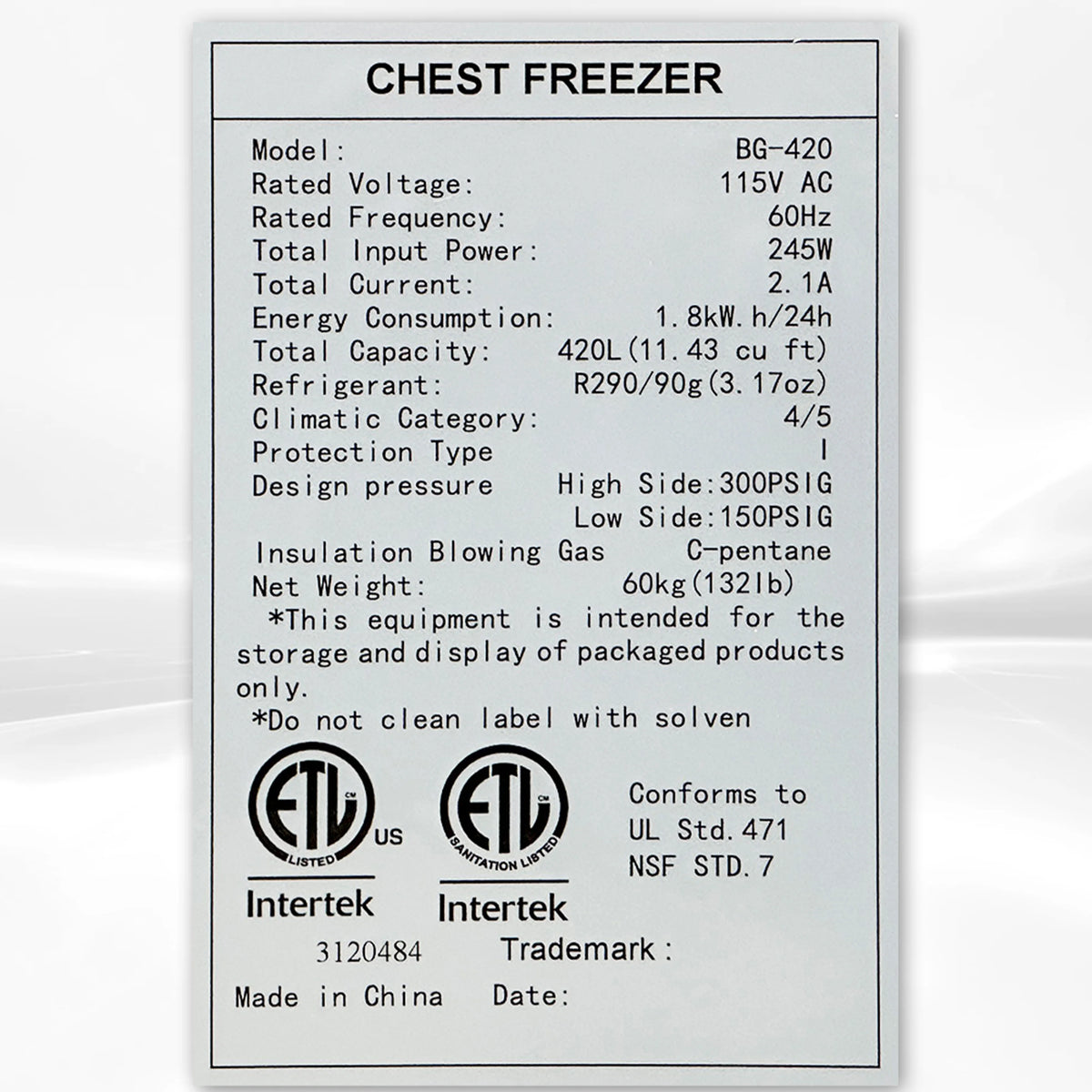 12 Cu.Ft. Chest Freezer, Deep Freezer with Top Open Door 49 in. Energy Saving Freezer, NSF